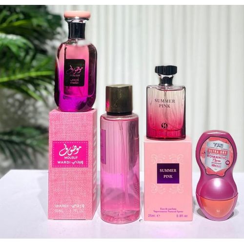 product_image_name-Generic-MOUSUF Wardi EDP Perfume Natural Spray 50ml & Body Mist & Summer Pink 25ml & Tag Ultra Dry Roll On-1