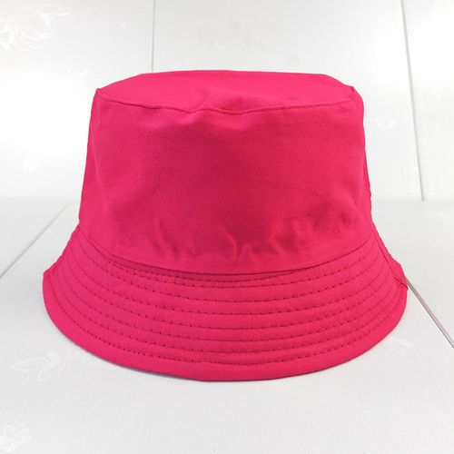 Fashion Custom LOGO Hot Stamping Bucket Hat Women Men Summer Fishing Hats  Casual-rose Red