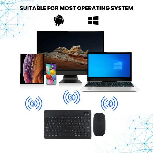 Keyboards Smart Rechargeable Wireless Bluetooth keyboard And Mouse Compatible  with iPhone, Android, IPad And Windows For more Effective Easy And Productive Screentime. - image 6