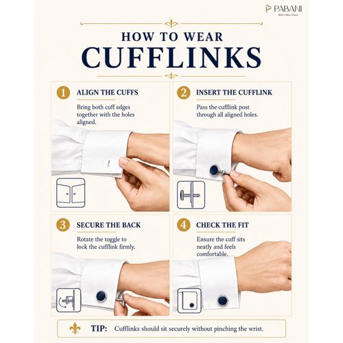 PABANI Signature Black Square Executive Mens Metal Cufflinks For Corporate Wear - image 4