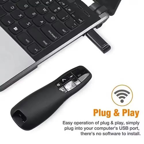 product_image_name-Generic-R400 Wireless Demo Remote Controller - USB Receiver, Red and Green Laser Pointer, Demonstration Sliding Control Pointer Pen-4
