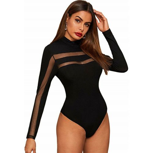 Fashion Women Mesh Bodysuit Fashion Leotard Tops Romper Jumpsuit