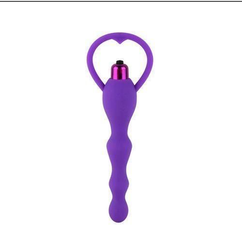 Generic Silicone Vibrating Anal Plug with Retrieval Ring - image 3