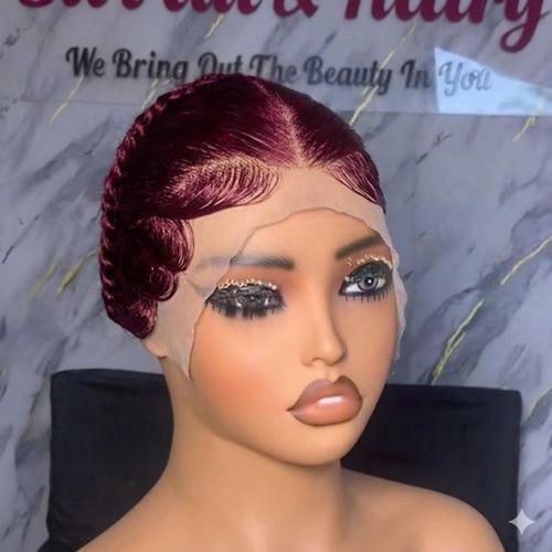 Fashion Frontal Band Frontal Gele - wine