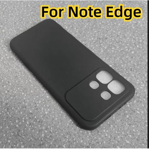 Infinix Note Edge Silicone Protective Case – Matte Black Elegance with Full Camera Coverage, Shockproof Corners & Scratch-Resistant Shield. ( Black )