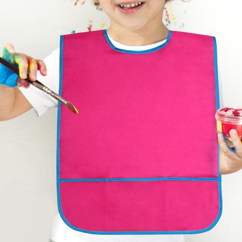 Generic Sleeveless Feeding Bib Kids Painting Apron For Dark Red