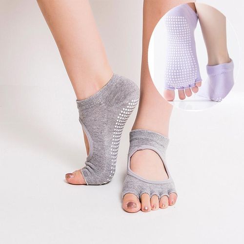 Generic Toeless Non Slip Grip Women Socks for Yoga Barre Pilates Fitness  Gym Sports Anti Slip Ballet Dance Socks Breathable Quick-Dry