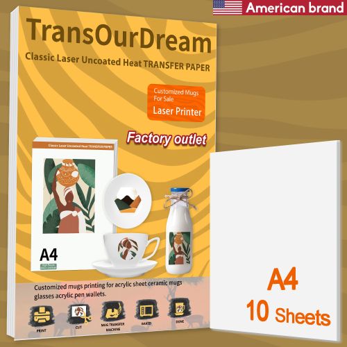 TransOurDream Laser Uncoated Heat Transfer Paper For Wood Products And Pen  1.0-10 Pieces