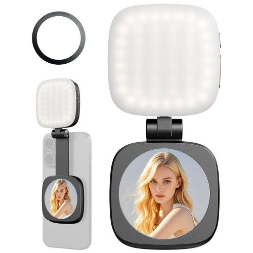 product_image_name-Generic-Ko4 Magnetic Selfie Light for Mobile Phones, Portable Mini Makeup Mirror, Foldable Pocket Light, LED-3