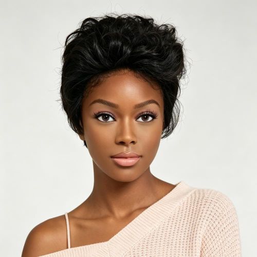 Black Pearl Noble Short Pixie Cut Lace Front wig Human Natural Hair