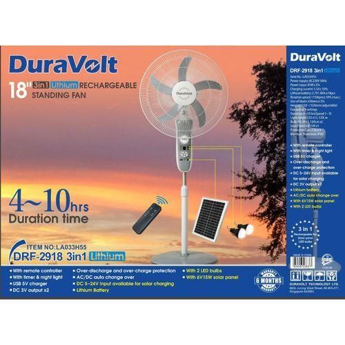 Duravolt 18" 3-in-1 Lithium Rechargeable Standing
