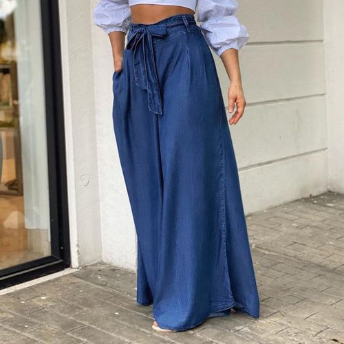 Fashion 3 Colors Women High Waist Demin Wide Leg Pants Vonda Casual Palazzo  Hot Pants