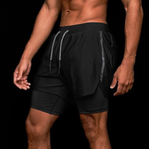 Fashion Athletic Shorts For Men Casual Sports Quick Dry Workout Running  Fitness-Black