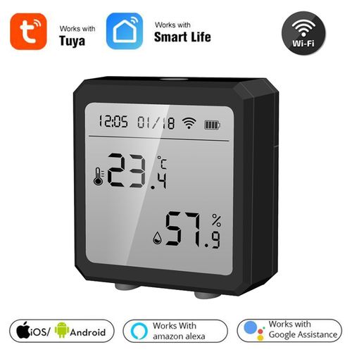 Tuya Smart WIFI Temperature And Humidity Sensor Indoor Hygrometer  Thermometer With LCD Display Support Alexa Google Assistant