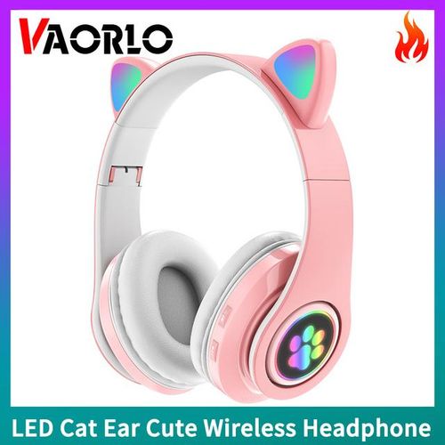 Generic B39m Stn28 Cute Flash Light Cat Ears Wireless Headphones