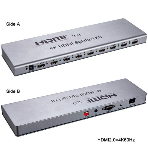 Generic 1x8 HDMI 2.0 Splitter 4K 60Hz with EDID Management and RS232 Control