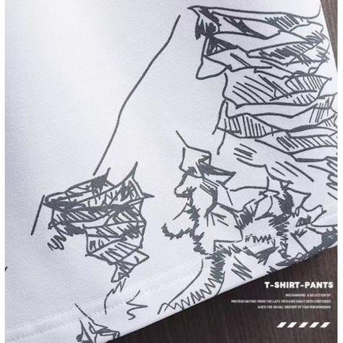 product_image_name-GALUIN-T-Shirts +Shorts 100% Cotton Men's Short Sleeve Set-Black-7