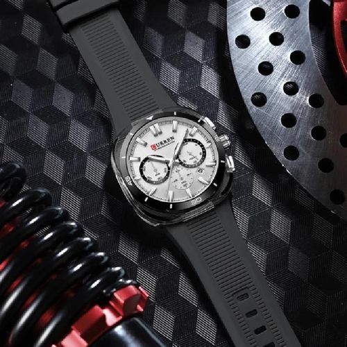 Curren Men Everyday Silicon Strap Digital Watch - Black - image 4