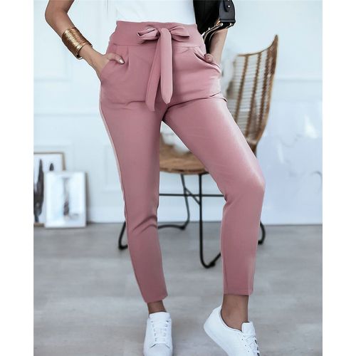 Fashion （Pink）England Style Women Summer Solid Color Pencil