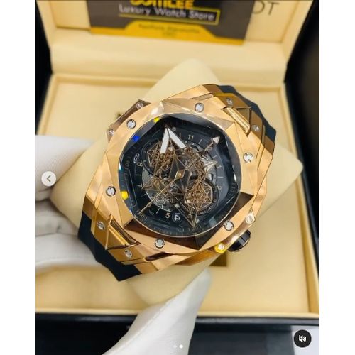 product_image_name-Fashion-Rugged Face Non Tarnish Superior Quality Wristwatch + Solid Bracelet For Boss Men-1