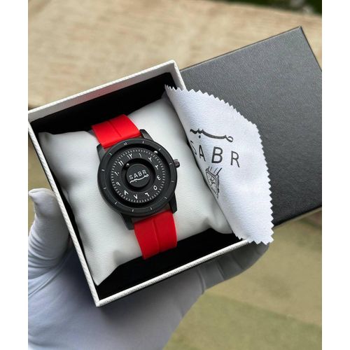 product_image_name-Time-Arabic Numeral Dial Wrist Watch Black Case Blue Silicone Strap for Men and Women-3