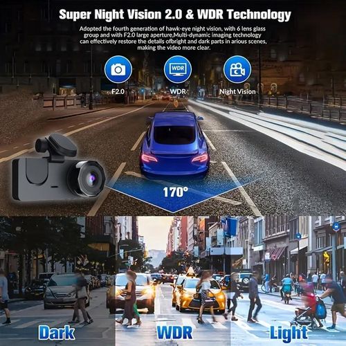 product_image_name-Generic-2inch IPS Screen 3 Cameras Dash Cam HD 1080P Touch Screen Car DVR Video Recorder-4