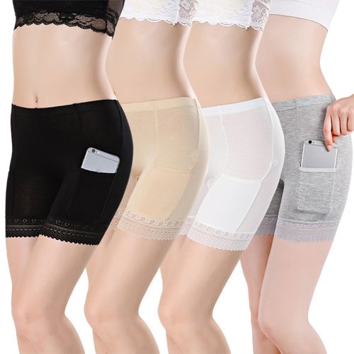 Fashion (skin Color L)Women Double Layer Safety Pants Tummy Control  Slimming Underpants Lace Summer Shorts Double Layer Seamless Skirt Shorts  Sho F7R5 DOU