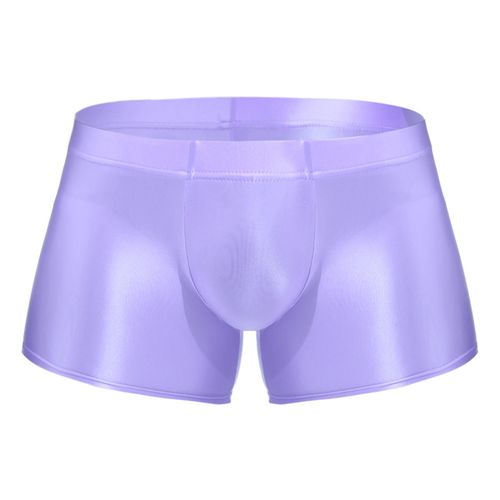 Fashion Men Low Rise Glossy Briefs Underwear Solid Color Shorts