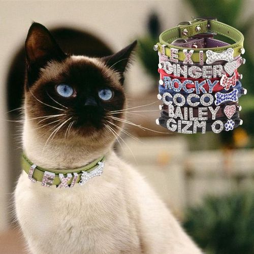 CELLPAK Medium Size Pet Collar With Rhinestone Diamond Shiny Diamante Pet  Dog Puppy Cat Kitten Necklace Black