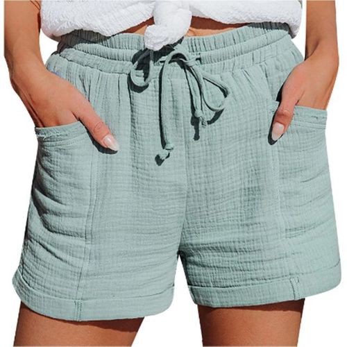 Plus Size Women Elastic Waist Casual Loose Summer Shorts