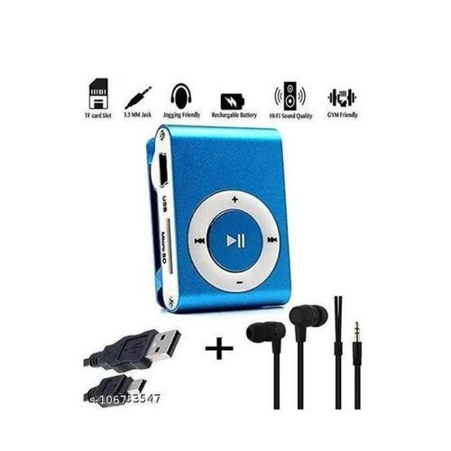 product_image_name-Generic-Mp3 Player - Mp3 Player Metal Clip ( Walkman ) + Earpiece & Charging Cord.-2