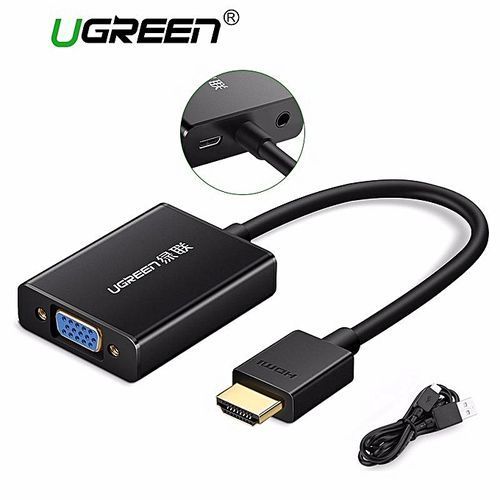 HDMI to VGA Video Adapter Converter with Audio for Desktop PC / Laptop /  Ultrabook - 1920x1080