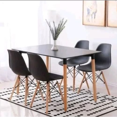Generic Rectangle Dinning Table And 4 Chair-black