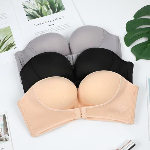 Cheap FINETOO Front Closure Sexy Push Up Bra Women Invisible Bras Underwear  Lingerie for Female Brassiere Strapless Seamless Bralette ABC Cup