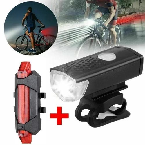 Generic USB Rechargeable Waterproof High - Brightness Mtb Bike Light Front Rear and Back Led Bicycle Light Set