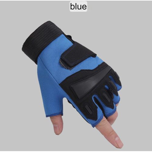 product_image_name-Generic-Tactical half-finger gloves, special force men's and women's combat, cycling sports Gym gloves - Blue-5