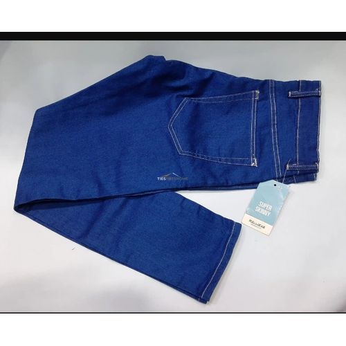 Fashion Trendy Men's Plain Blue Jean