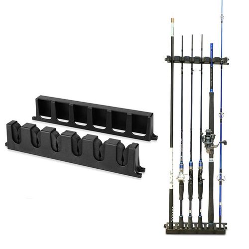 Generic Wall Fishing Rod Showed Rack Pole Storage Holder Vertical