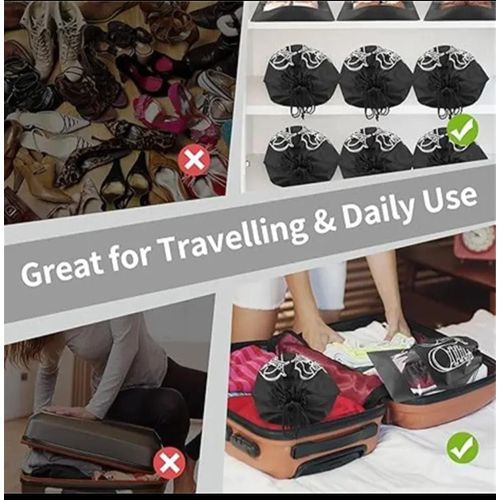 product_image_name-Fashion-Shoe Bags for Travel – 10 Pack Waterproof Drawstring Shoe Organizer with Clear Window – Dustproof, Reusable Storage Pouches for Men & Women – Black or Grey (Black)-4