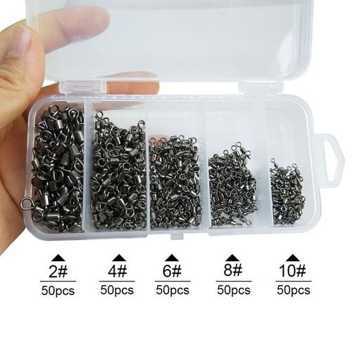 Generic Infof 250pcs 3 Way Swivels Fishing Heavy Duty Crane Swivel Fishing  Slid 3-Way T Turn Swivel For Typing Double Drop Rigs