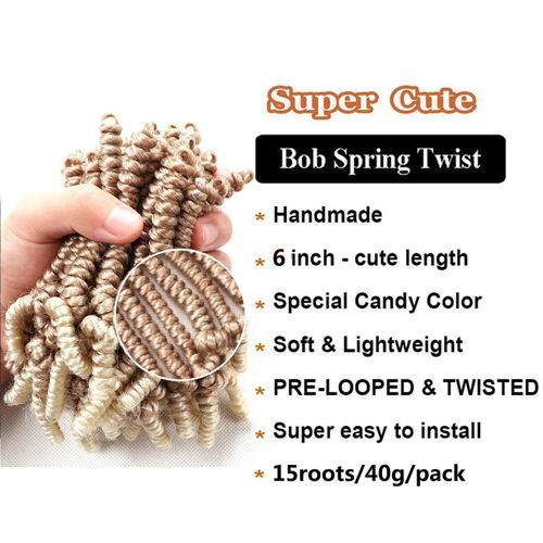 8 Packs Short Spring Twist Crochet Hair 4Inch Nigeria