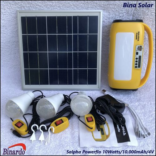 10000mAh 10Watts Salpha Energy Powerflo Solar Lighting Kit