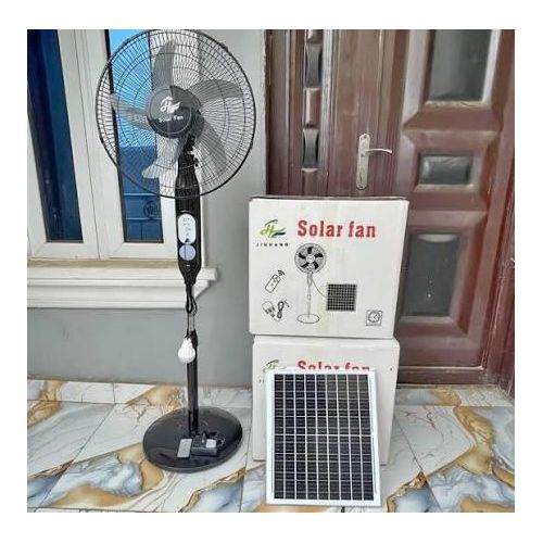Jiuhang 16-Inch Solar Rechargeable Fan with Panel - image 3
