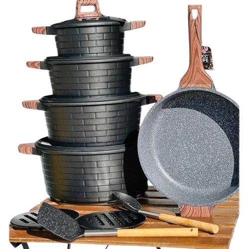 product_image_name-Generic-5 Sets Non-stick Cast Granite Pot Cookware With Free Spoon-1