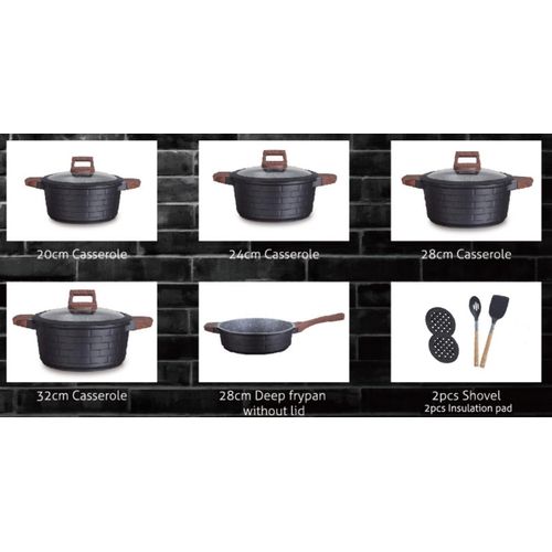 product_image_name-Generic-5 Sets Non-stick Cast Granite Pot Cookware With Free Spoon-3