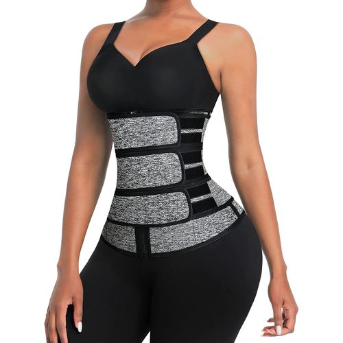 Fashion (Gray,)Women Waist Trainer Cincher 3 Straps - Tummy Control Sweat  Girdle Workout Slim Belly Band For Weight Loss MAA