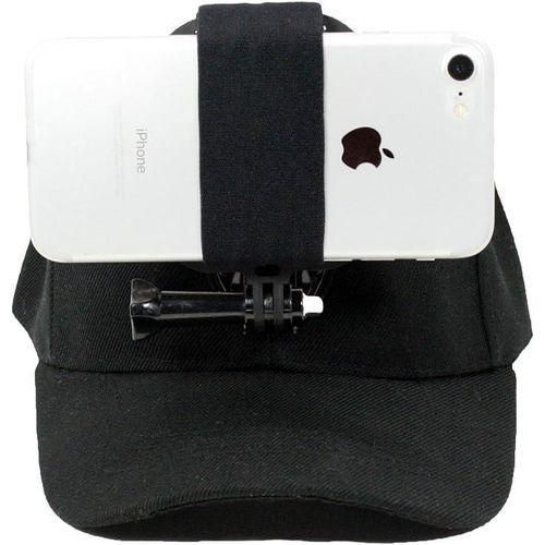 Generic Baseball Hat Compatible with Smartphone/Cellphone/GoPro Camera Head Mount with Remote iOS/Android Bluetooth Shutter. Any Phone or GoPro Camera Fits, Regardless of Case.