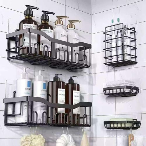 Generic 5 Pcs Wall Mounted Decorative Bathroom Corner Caddy Shelf
