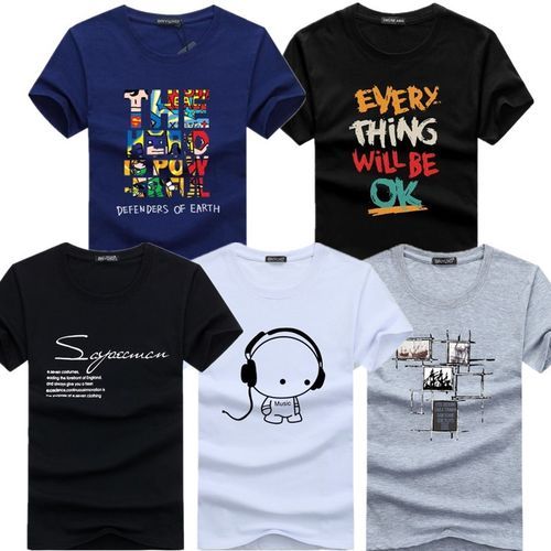 Fashion 5 Pcs Mens Cotton T-shirts Short Sleeve Tees | Jumia Nigeria