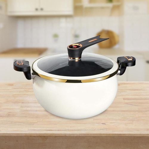 product_image_name-Generic-Mini Pressure Cooker 8L Fast Heating Pressure Cooker with Locking Handle Induction Cooker Non-stick Soup Pot - White-2